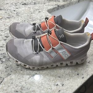 On Running Women's Gray and Coral Cloudswift Athletic Shoes